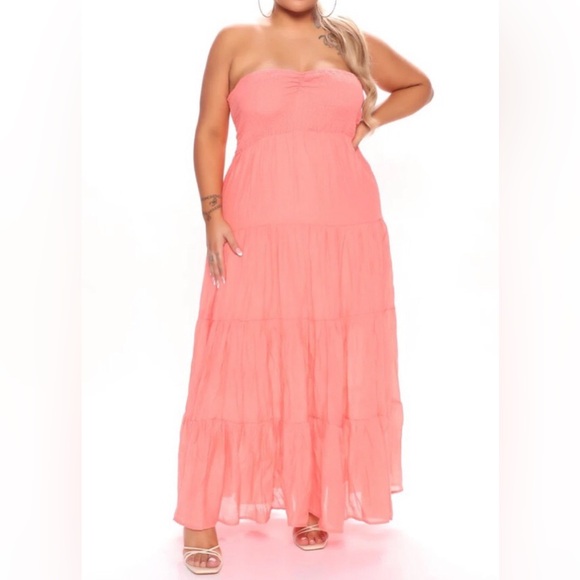 Fashion Nova Penelope Soft Coral Maxi Dress - Picture 2 of 2